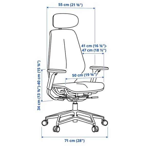 STYRSPEL - Gaming chair, blue / light grey