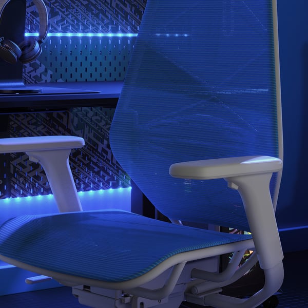STYRSPEL gaming chair, blue/light grey, 71 cm
