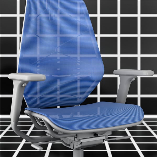 STYRSPEL gaming chair, blue/light grey, 71 cm