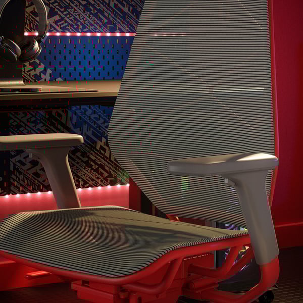 STYRSPEL - Gaming chair, gray / red