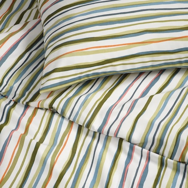 Ikea SUMPGRÖE - Duvet cover and 2 pillowcases, patterned/striped,240x220/50x80 cm-105.872.17