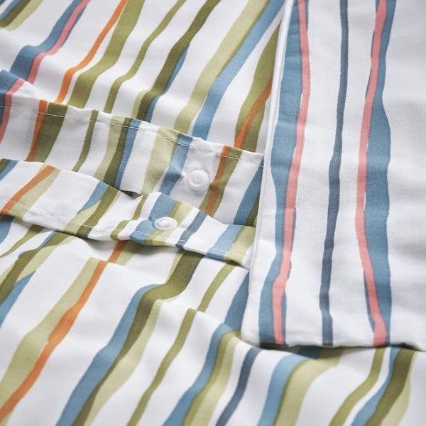 Ikea SUMPGRÖE - Duvet cover and 2 pillowcases, patterned/striped,240x220/50x80 cm-105.872.17