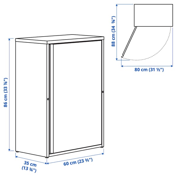 SUNDSÖ cabinet, anthracite outdoor/indoor, 60x35x86 cm