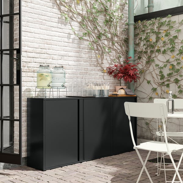SUNDSÖ cabinet, anthracite outdoor/indoor, 60x35x86 cm