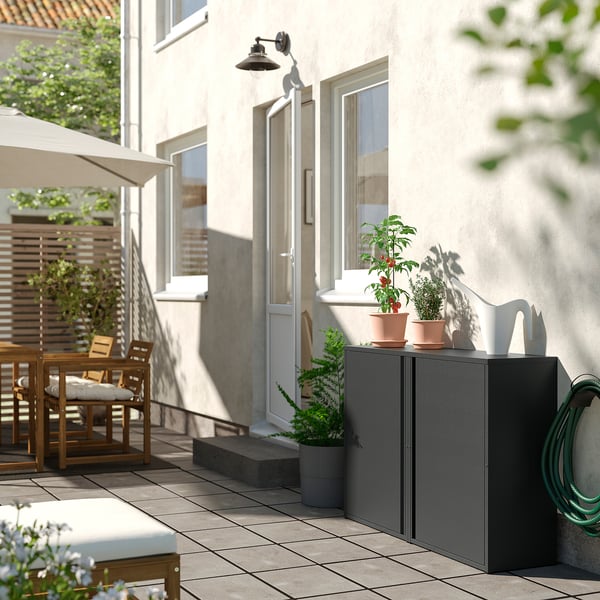 SUNDSÖ - SUNDSÖ Cabinet, anthracite outdoor/indoor, 60x35x86 cm