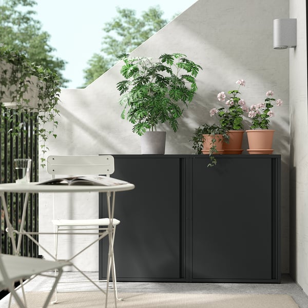 SUNDSÖ cabinet, anthracite outdoor/indoor, 60x35x86 cm