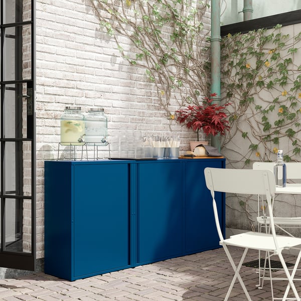 SUNDSÖ cabinet, dark blue outdoor/indoor, 60x35x86 cm