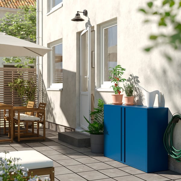 SUNDSÖ cabinet, dark blue outdoor/indoor, 60x35x86 cm