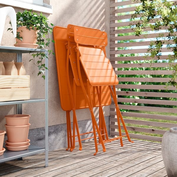 Ikea SUNDSÖ - Folding chair, bright orange for outdoor use