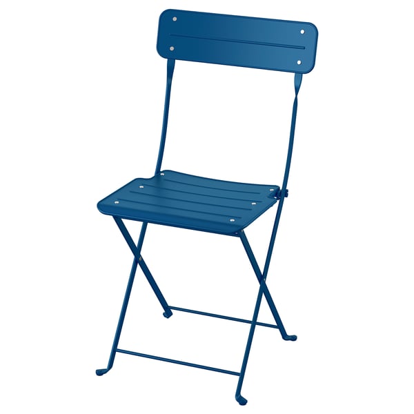 SUNDSÖ folding chair, dark blue outdoor, 43x84x46 cm