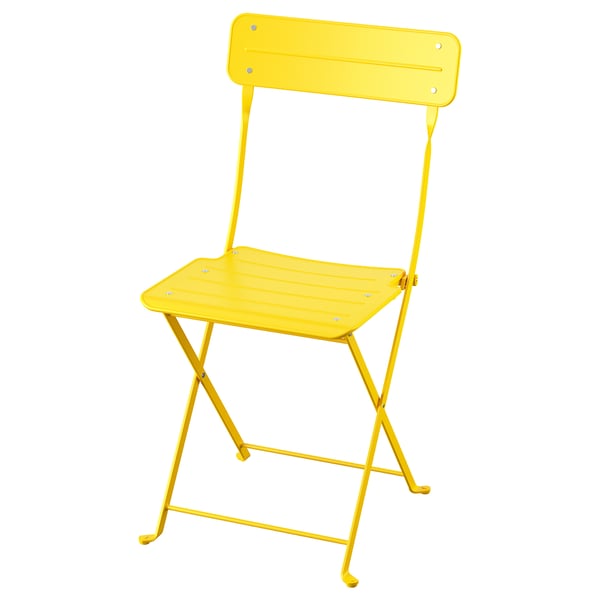 SUNDSÖ folding chair, bright yellow outdoor, 43x84x46 cm