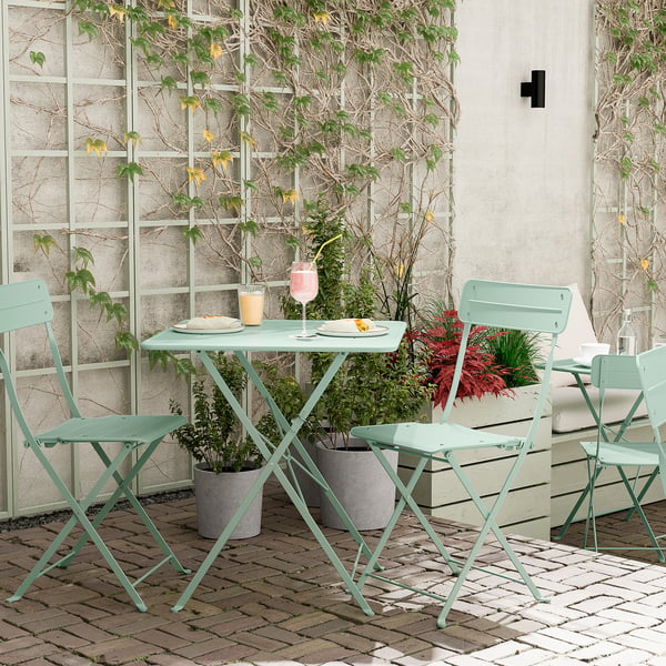 SUNDSÖ folding chair, light green outdoor, 43x84x46 cm