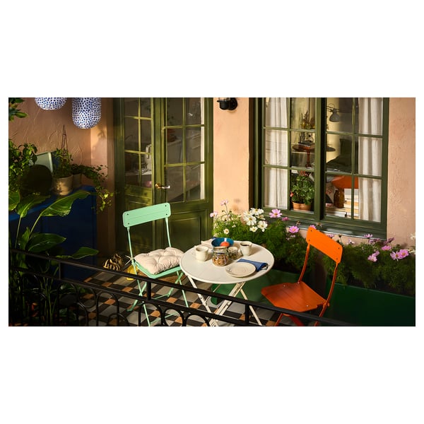 SUNDSÖ folding chair, light green outdoor, 43x84x46 cm