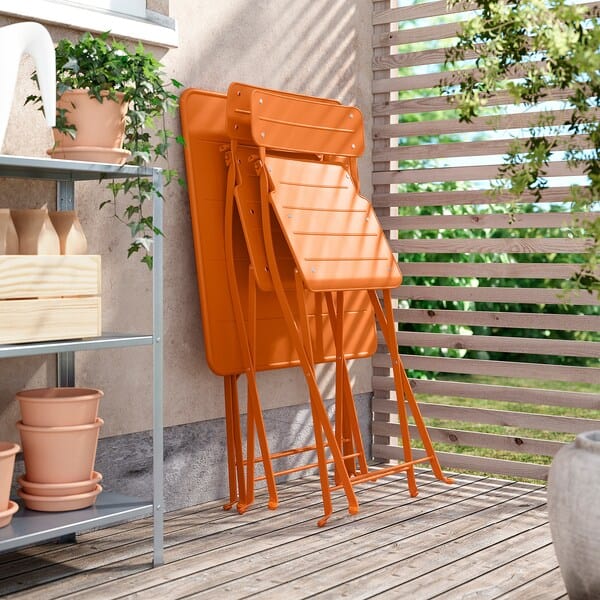 Ikea SUNDSÖ - Table, bright orange outdoor,65x65 cm