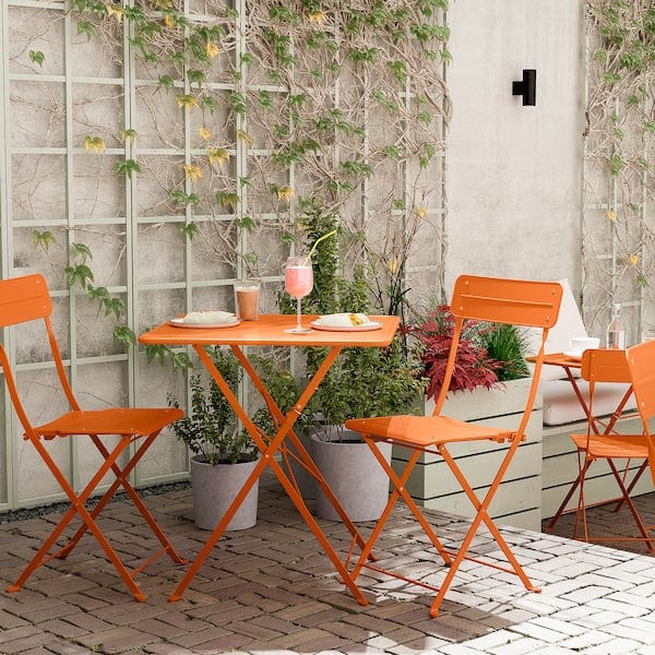 Ikea SUNDSÖ - Table, bright orange outdoor,65x65 cm