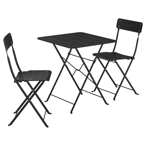 SUNDSÖ - Folding table and 2 chairs, outdoor anthracite/anthracite,65x65 cm