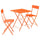 SUNDSÖ - SUNDSÖ Table and 2 folding chairs, outdoor bright orange/bright orange, 65x65 cm