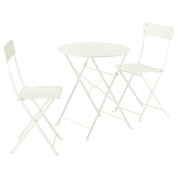 Ikea SUNDSÖ - Folding table and 2 chairs, outdoor off-white/off-white,65 cm