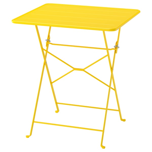SUNDSÖ - SUNDSÖ Table, bright yellow outdoor, 65x65 cm