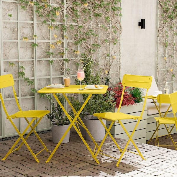 Ikea SUNDSÖ - Table, canary yellow outdoor,65x65 cm