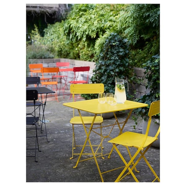 Ikea SUNDSÖ - Table, canary yellow outdoor,65x65 cm