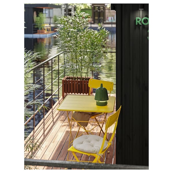 Ikea SUNDSÖ - Table, canary yellow outdoor,65x65 cm