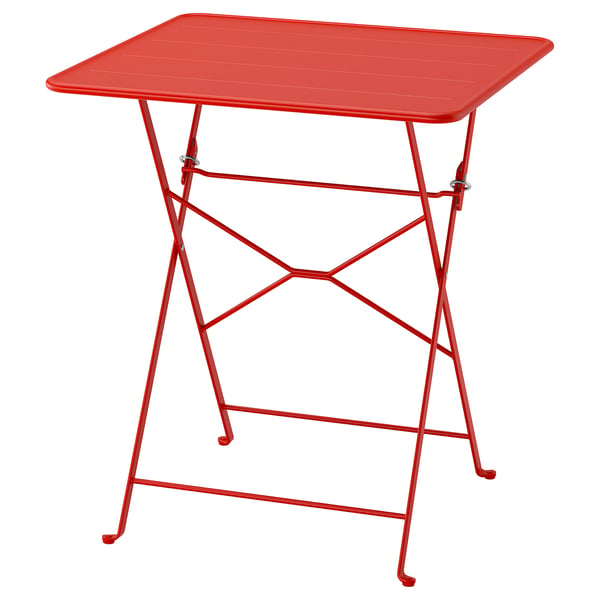 SUNDSÖ table, bright red outdoor, 65x65 cm