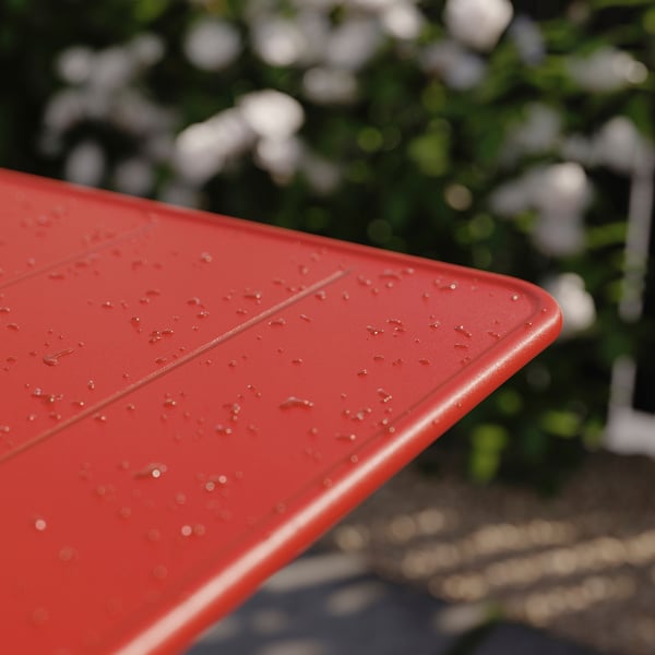 SUNDSÖ table, bright red outdoor, 65x65 cm