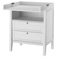SUNDVIK changing table/chest of drawers, grey, 78 cm