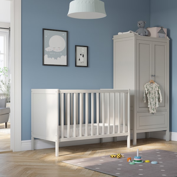 SUNDVIK Cot - grey 60x120 cm , 60x120 cm