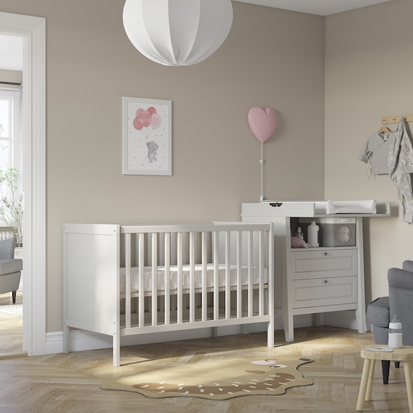 SUNDVIK Cot - grey 60x120 cm , 60x120 cm