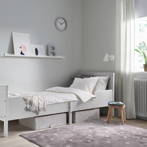 SUNDVIK - Extendable bed, gray, 80x200 cm