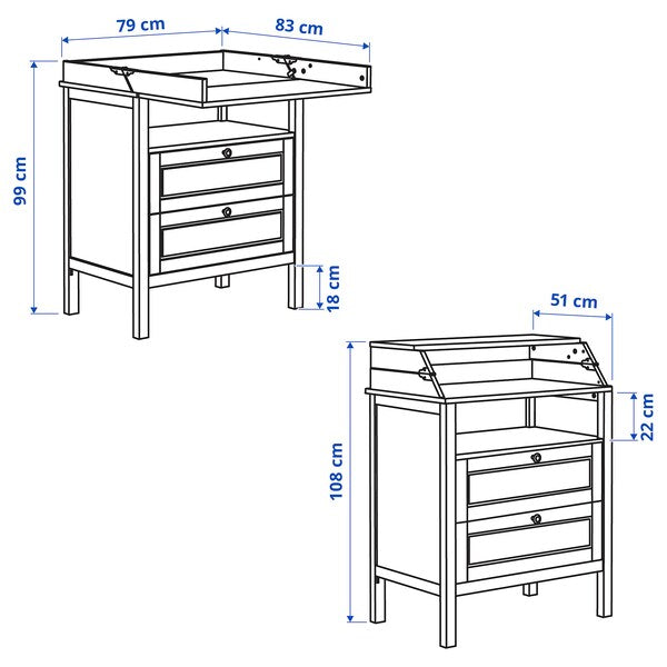 SUNDVIK - Set of 2 baby furniture, white, , 60x120 cm