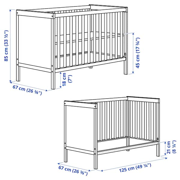 SUNDVIK - Set of 2 baby furniture, white, , 60x120 cm