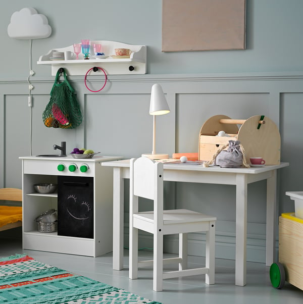 SUNDVIK children's table, white, 76x50 cm
