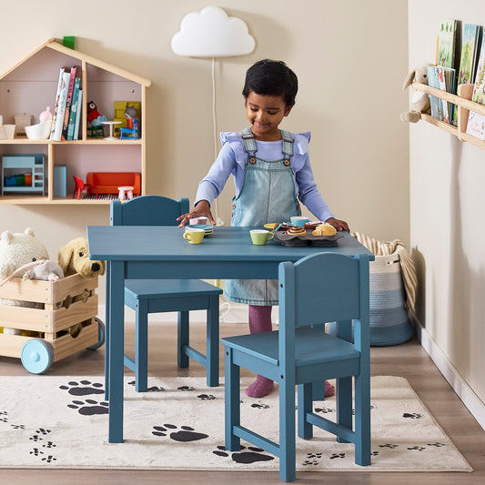 SUNDVIK children's table, blue, 76x50 cm