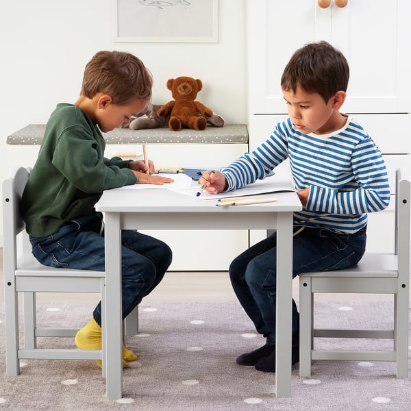 SUNDVIK children's table, grey, 76x50 cm
