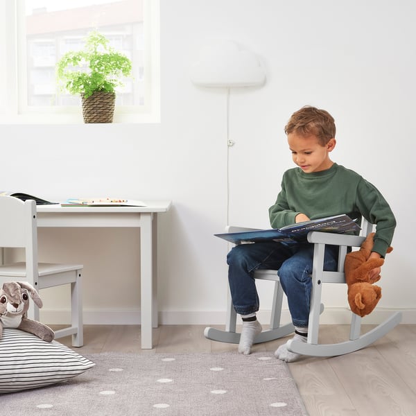 SUNDVIK children's table, grey, 76x50 cm
