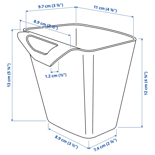 SUNNERSTA - SUNNERSTA Container, blue-grey, 12x11 cm