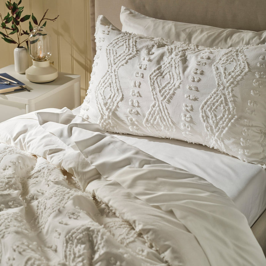 SVÄMNIL comforter set, white, 240x220/50x80 cm