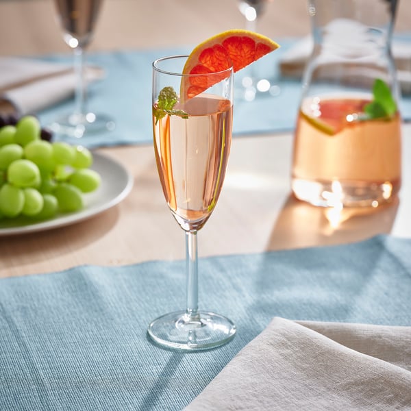 SVALKA champagne glass, clear glass, 21 cl, 6 pack