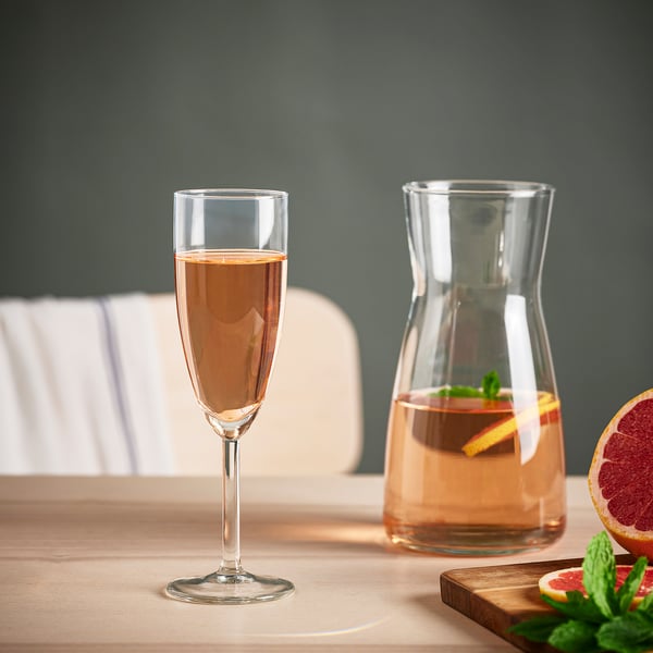 SVALKA champagne glass, clear glass, 21 cl, 6 pack