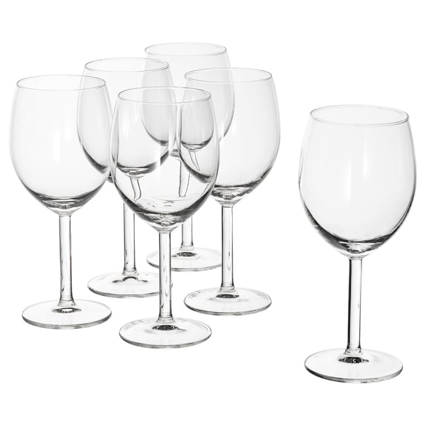 SVALKA wine glass, clear glass, 30 cl, 6 pack