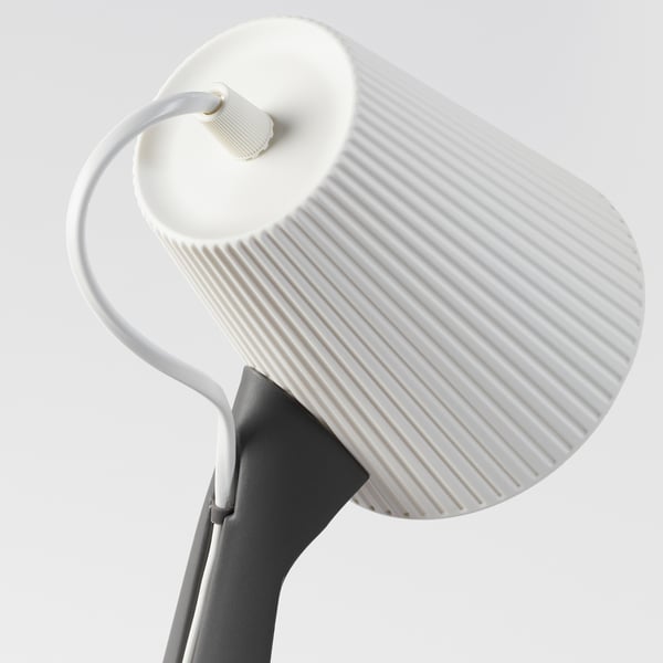 SVALLET work lamp, dark grey/white, 11 cm