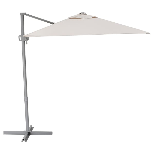 SVALÖN - SVALÖN Parasol, hanging, light grey-beige, 300x200 cm