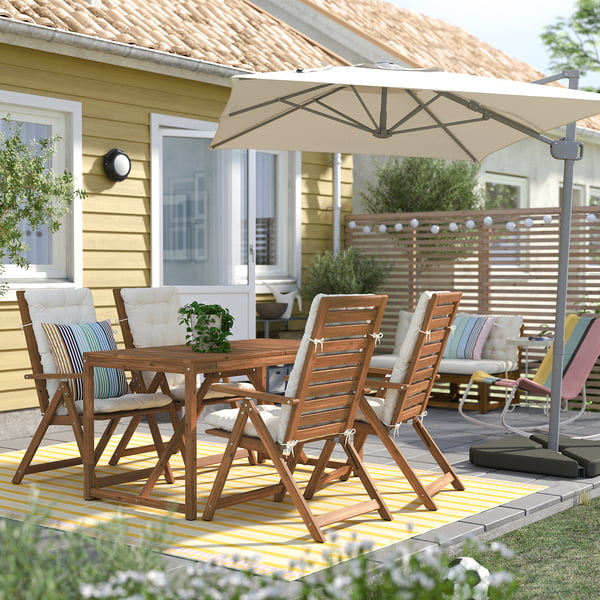 SVALÖN - SVALÖN Parasol, hanging, light grey-beige, 300x200 cm