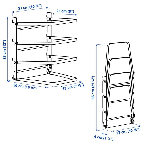 SVARTABBORRE baking sheet rack, folding black, 27x26x33 cm