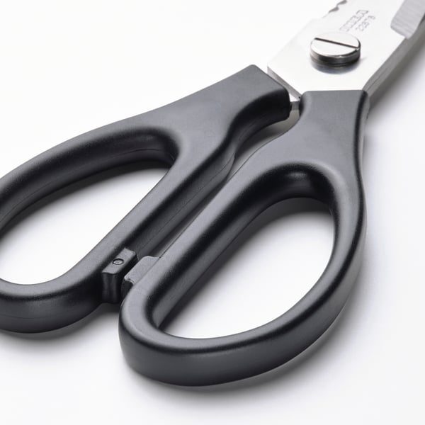 SVARTFISK kitchen scissors, stainless steel/black