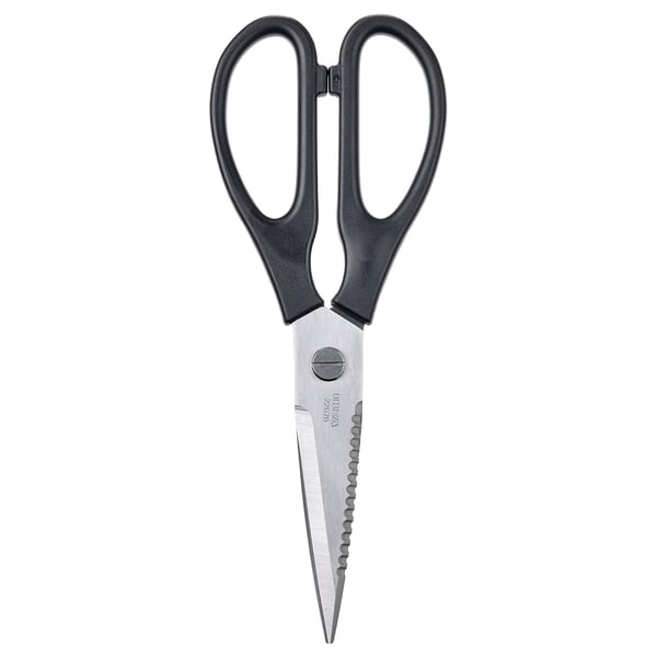 SVARTFISK kitchen scissors, stainless steel/black