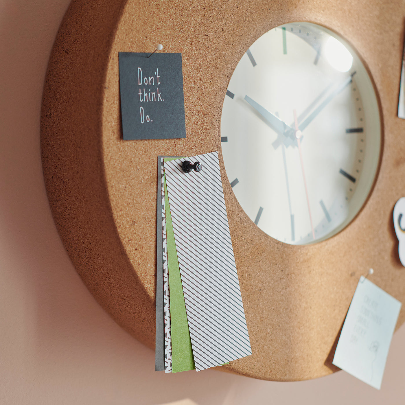 SVARTGÖK wall clock, cork, 38 cm